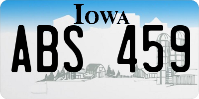 IA license plate ABS459