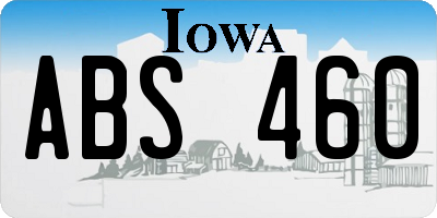 IA license plate ABS460