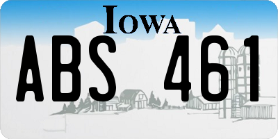 IA license plate ABS461