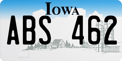 IA license plate ABS462