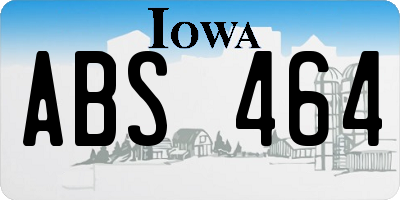 IA license plate ABS464