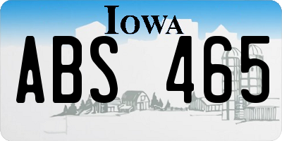IA license plate ABS465