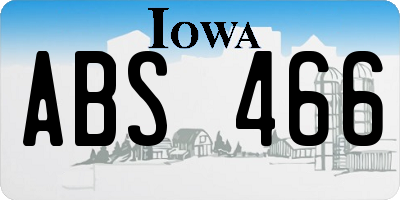 IA license plate ABS466