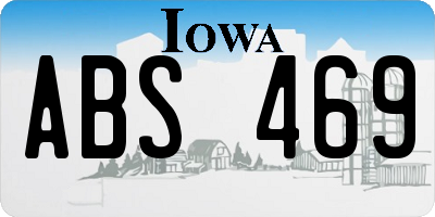IA license plate ABS469