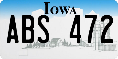 IA license plate ABS472