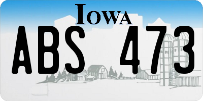 IA license plate ABS473