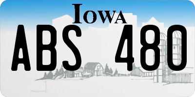 IA license plate ABS480