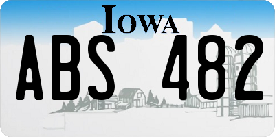 IA license plate ABS482