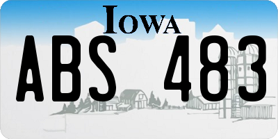 IA license plate ABS483