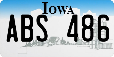 IA license plate ABS486