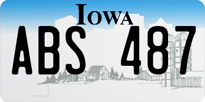 IA license plate ABS487