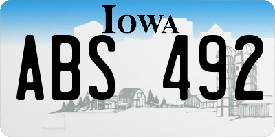 IA license plate ABS492