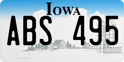 IA license plate ABS495