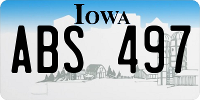 IA license plate ABS497