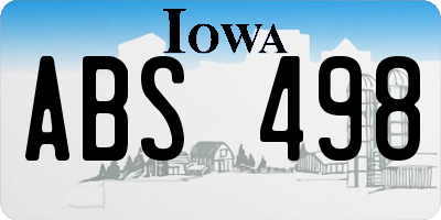 IA license plate ABS498
