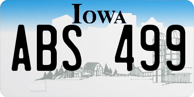 IA license plate ABS499
