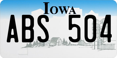 IA license plate ABS504