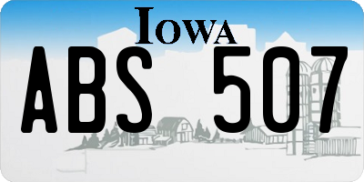 IA license plate ABS507