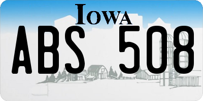 IA license plate ABS508