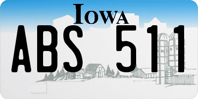 IA license plate ABS511
