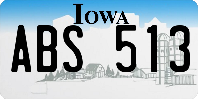 IA license plate ABS513
