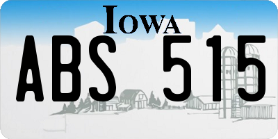 IA license plate ABS515
