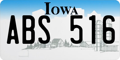 IA license plate ABS516