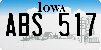 IA license plate ABS517