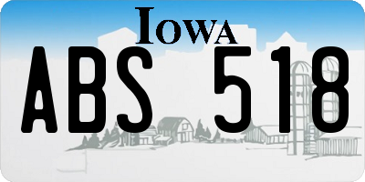 IA license plate ABS518