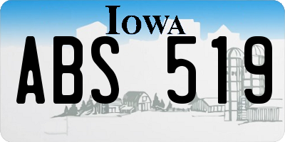IA license plate ABS519