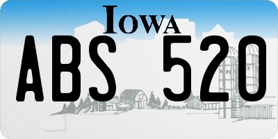 IA license plate ABS520
