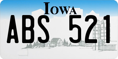 IA license plate ABS521