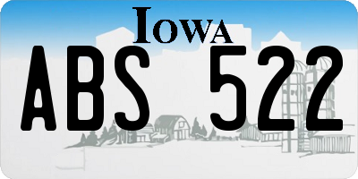 IA license plate ABS522