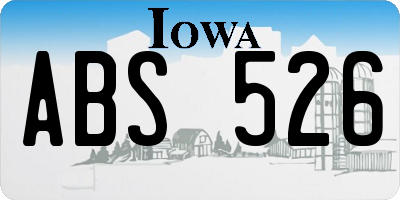 IA license plate ABS526