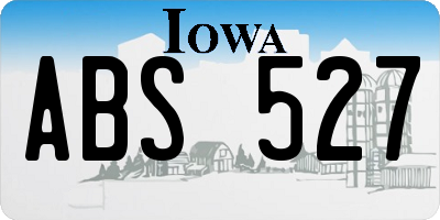 IA license plate ABS527