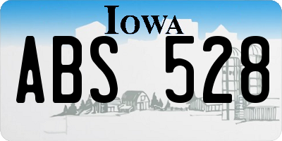 IA license plate ABS528
