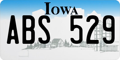 IA license plate ABS529