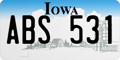 IA license plate ABS531