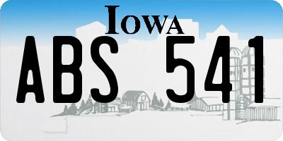 IA license plate ABS541