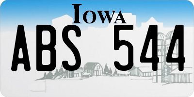 IA license plate ABS544