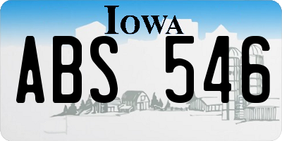 IA license plate ABS546
