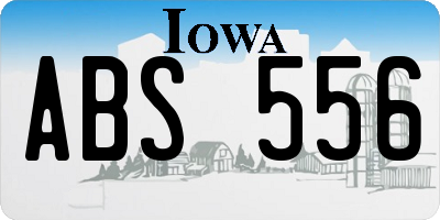 IA license plate ABS556