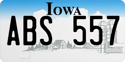 IA license plate ABS557