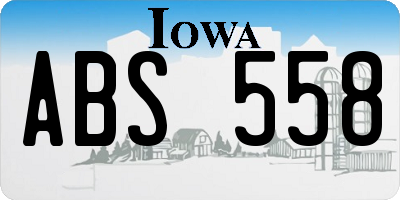 IA license plate ABS558