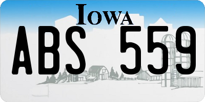 IA license plate ABS559