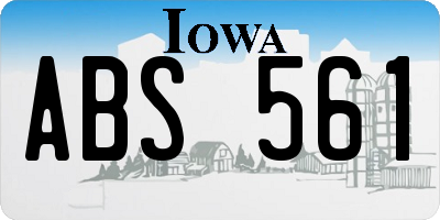 IA license plate ABS561