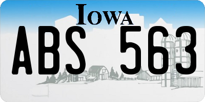 IA license plate ABS563