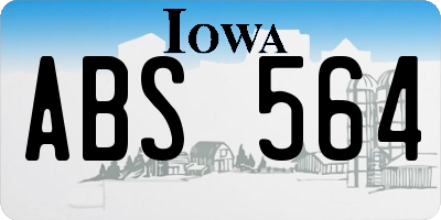 IA license plate ABS564
