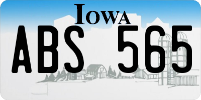 IA license plate ABS565