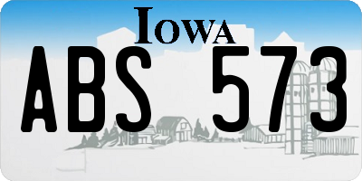 IA license plate ABS573